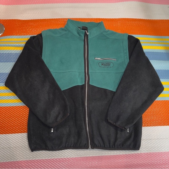 Mountain Dew Teal Black Polar Fleece Full Zip Convertible Jacket Vest Men’s L/XL - Picture 1 of 7